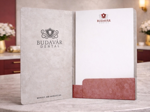 fogászati mappa arculattervezés Budavár Dental