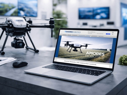Ipari drónfejlesztő cég weboldal készítése modern technológiai arculattal