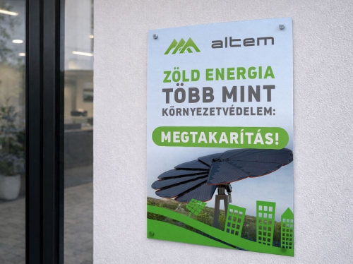 Altem napelemes vállalat arculattervezés A3 plakát grafikai megjelenés