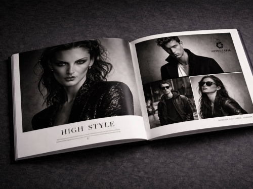 Artograpix Studio arculattervezés és logó tervezés bemutatása fashion lookbook belső oldalpáron, prémium vizuális márkaépítéssel.