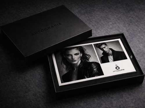 Artograpix Studio arculattervezés és logó tervezés részeként kialakított prémium fotócsomag doboz fashion márkához.