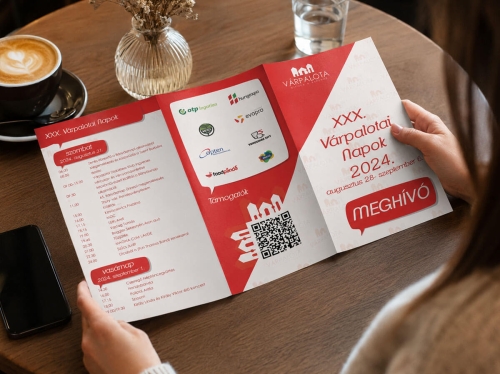 Várpalota meghívó kiadvány mockup logótervezés arculattervezés és nyomdai grafikai tervezés