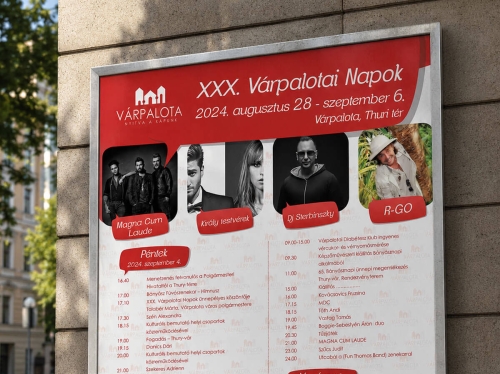 Várpalotai Napok plakát fali mockup arculati grafika és rendezvénykommunikáció tervezés