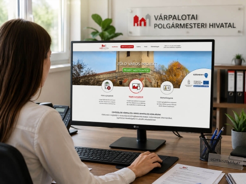 Várpalota önkormányzati weboldal megjelenés arculattervezés és digitális grafikai tervezés