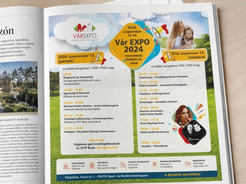Várpalota Vár Expo magazinhirdetés mockup grafikai tervezés és arculattervezés referencia