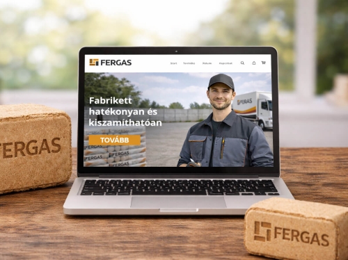FERGAS arculattervezés és weboldal készítés bemutató laptop mockup
