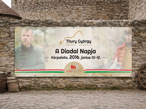 Thury György emlékév arculattervezés kültéri molinó és rendezvény grafikai megjelenés