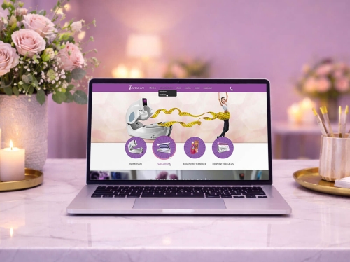 Infrashape Albertirsa weboldal készítés és arculattervezés projekt laptop mockup megjelenítéssel