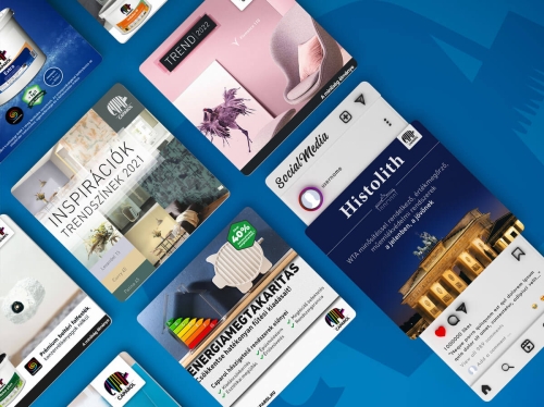 arculattervezés és grafikai tervezés social media kampányhoz, Caparol Facebook posztok egységes vizuális arculattal