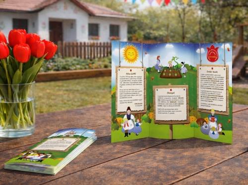 Hagyományőrző óvoda arculattervezés – információs kiadvány grafika és logó