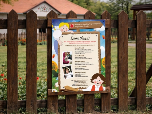 Hagyományőrző óvoda arculattervezés – információs plakát grafika és logó