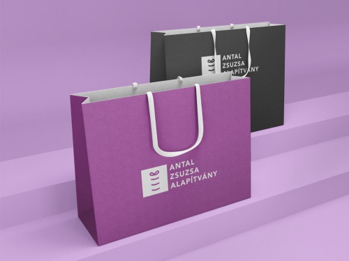 Antall Zsuzsa Alapítvány papírtáska arculattervezés grafikai kivitelezés