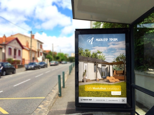 MHAUSE Team kültéri buszmegálló plakát arculati megjelenés