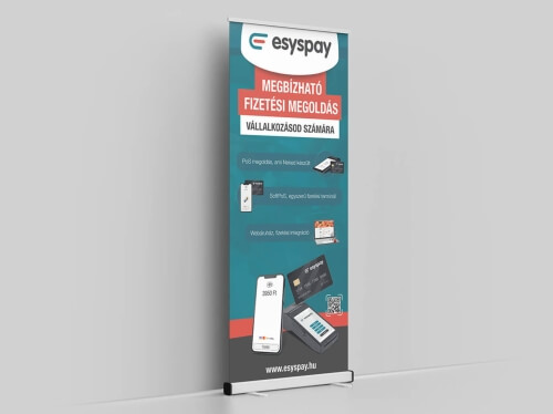 Esyspay rollup kiállítási megjelenés fizetési szolgáltatásokhoz