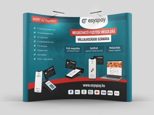 Esyspay sajtófal fizetési megoldások bemutatásához