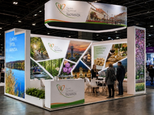 Nagykanizsa turisztikai kiállítási stand design és arculati megjelenés
